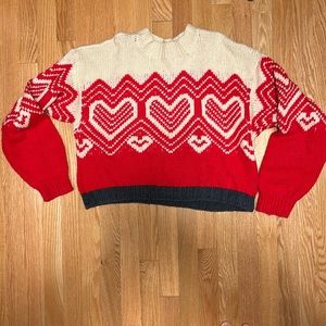Free people chunky heart sweater size medium